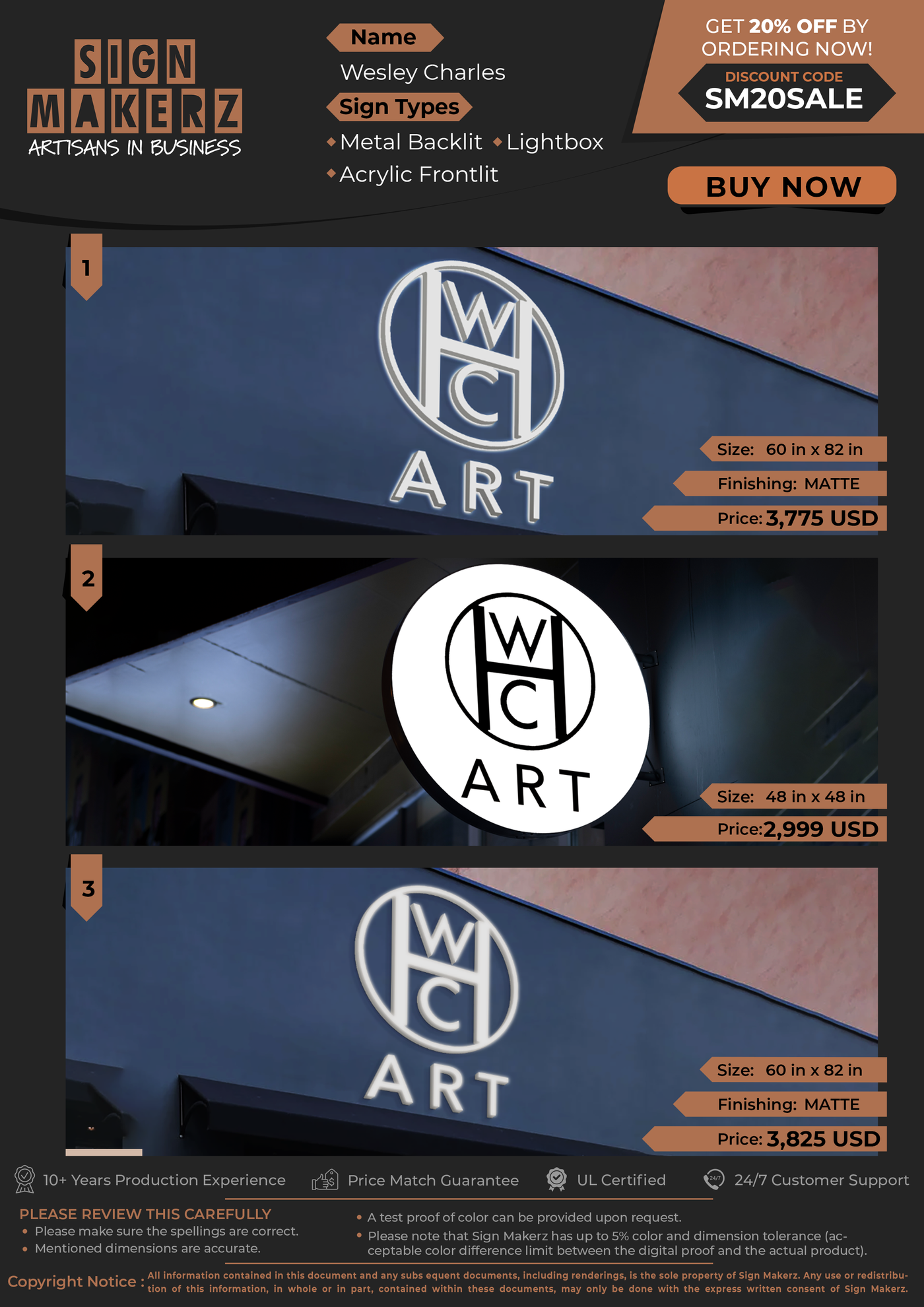 Business Signs for Wesley Charles Holleman