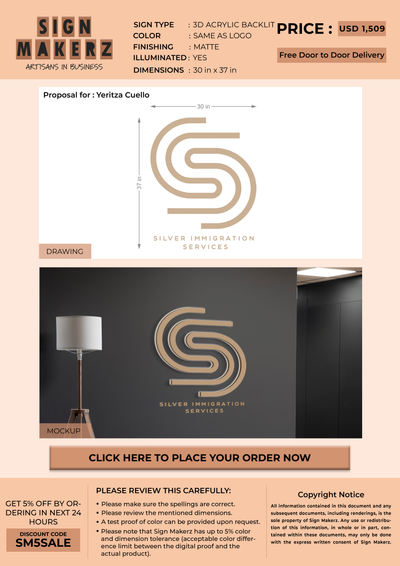 Business signage for Yeritza Cuello
