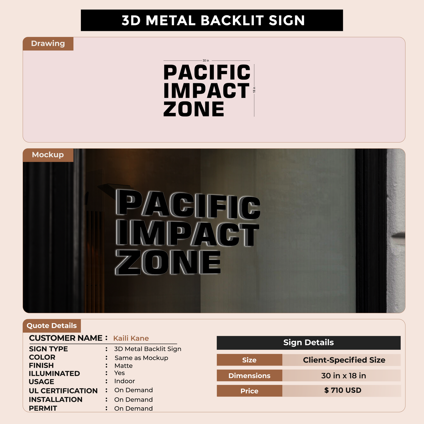 CUSTOM SIGNS FOR Kaili Kane