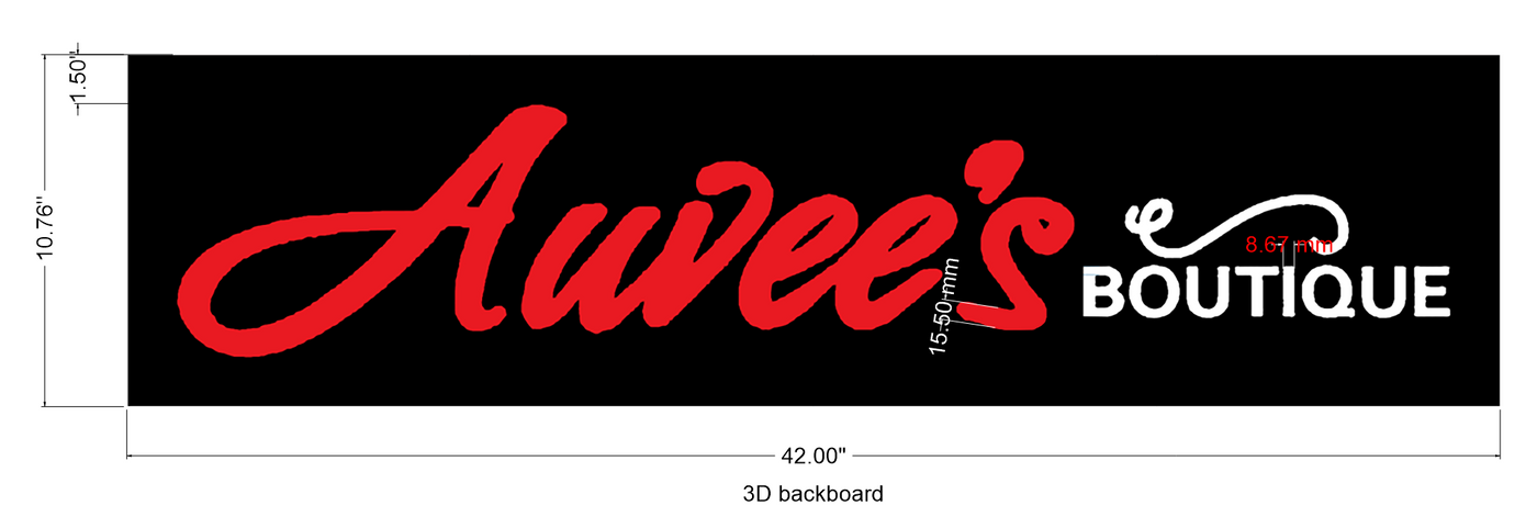 Custom Business sign for Auvees Boutique - Email