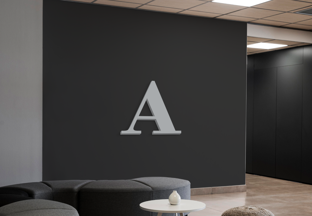 3D Metal non-lit sign for Andre P Williams