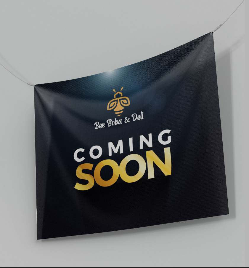 vinyl banner for Andre Hussain