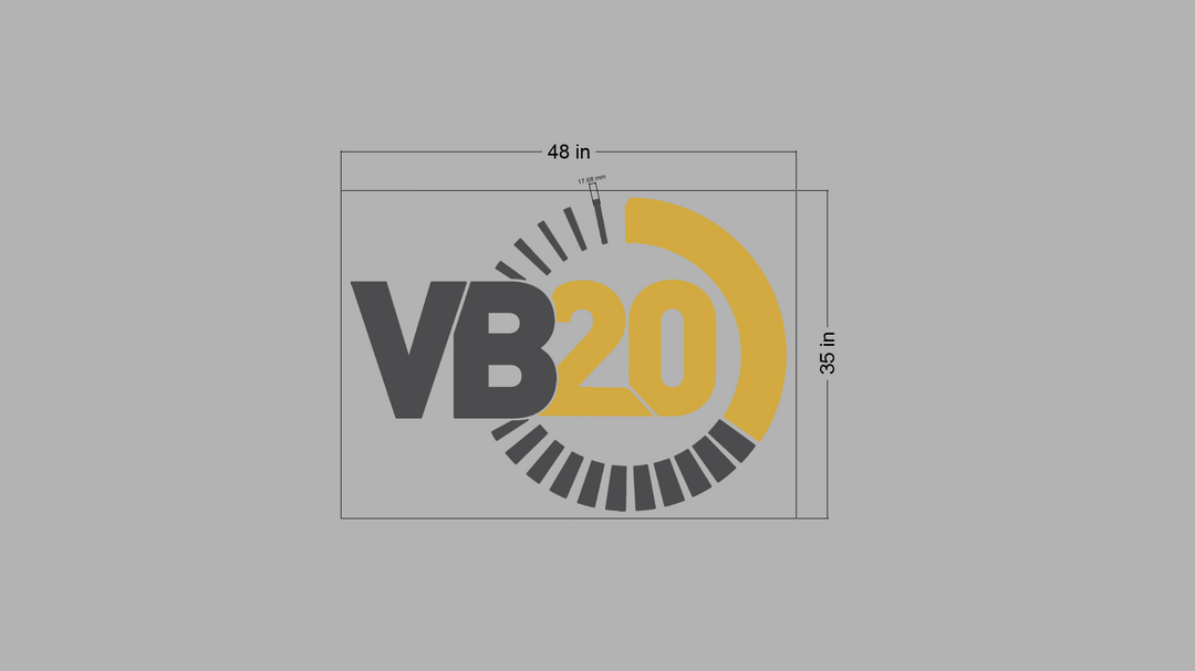 3d metal backlit with backboard for VB20 Bocaraton