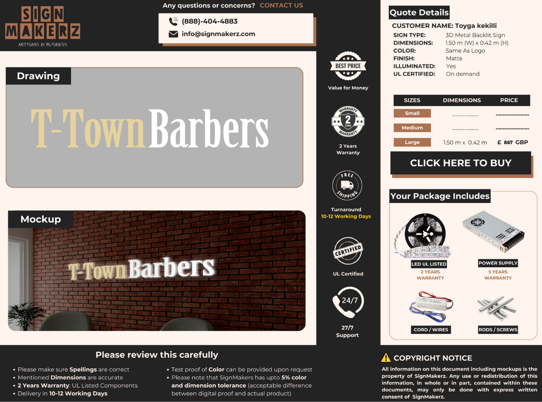Business Signs for Toyga kekilli