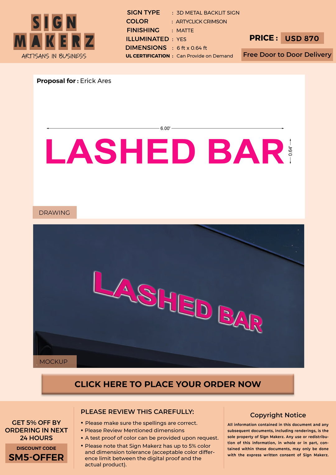 Business Signs for Erick Ares