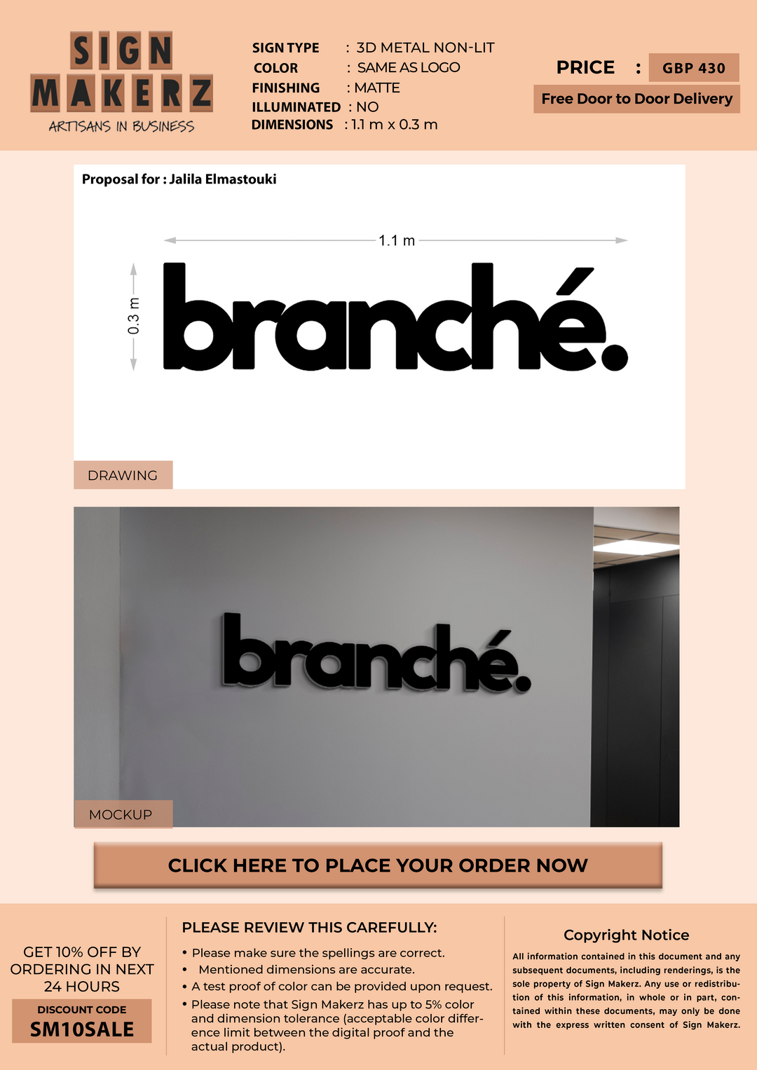 Business signage for Jalila Elmastouki