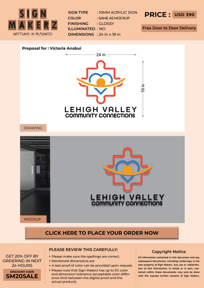 Custom Signs for Victoria Anabui
