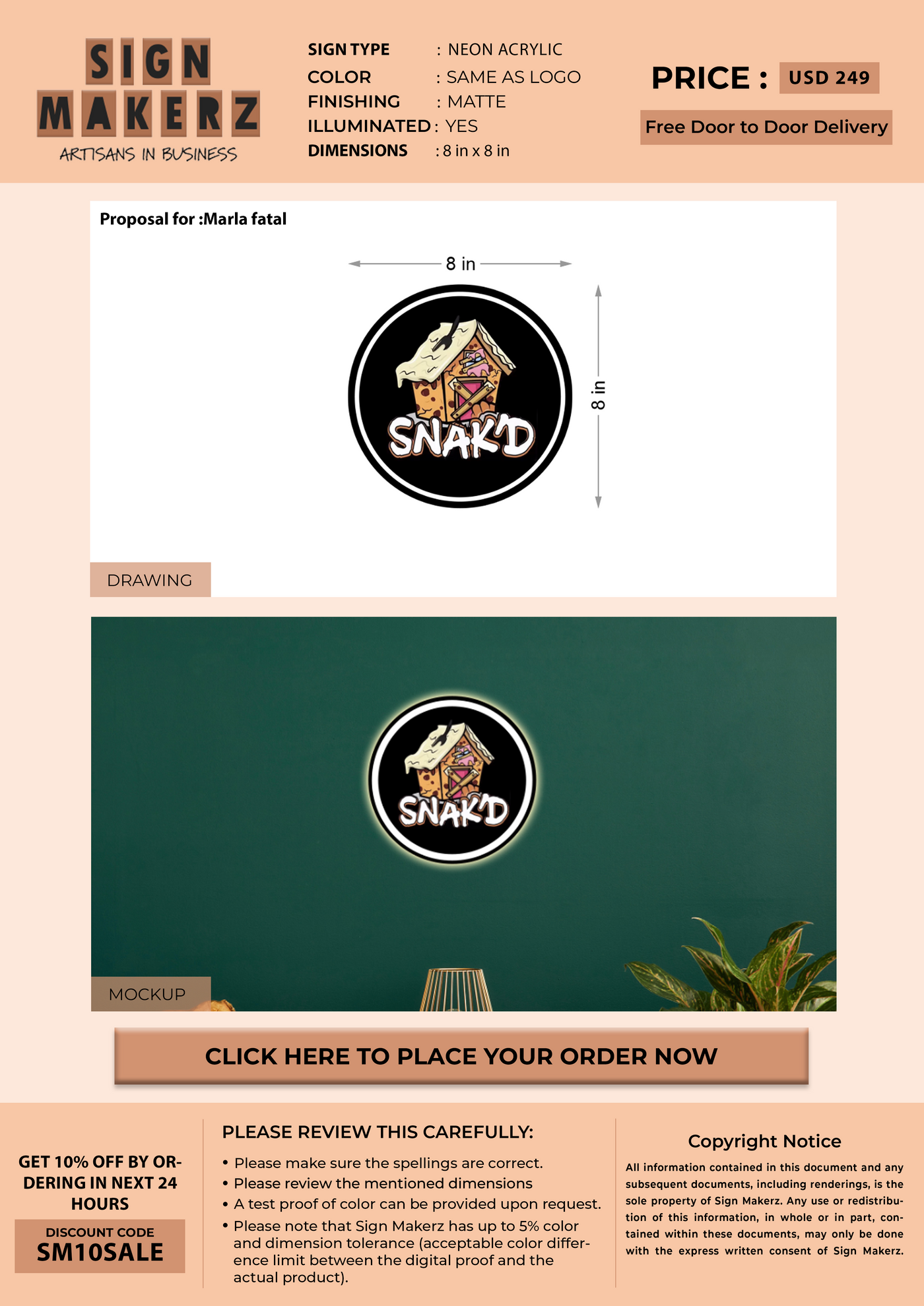Business Signage for Marla fatal