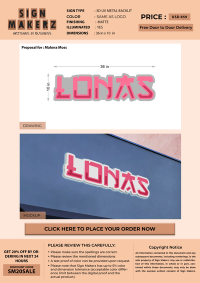 Custom Signs for Malona Moss