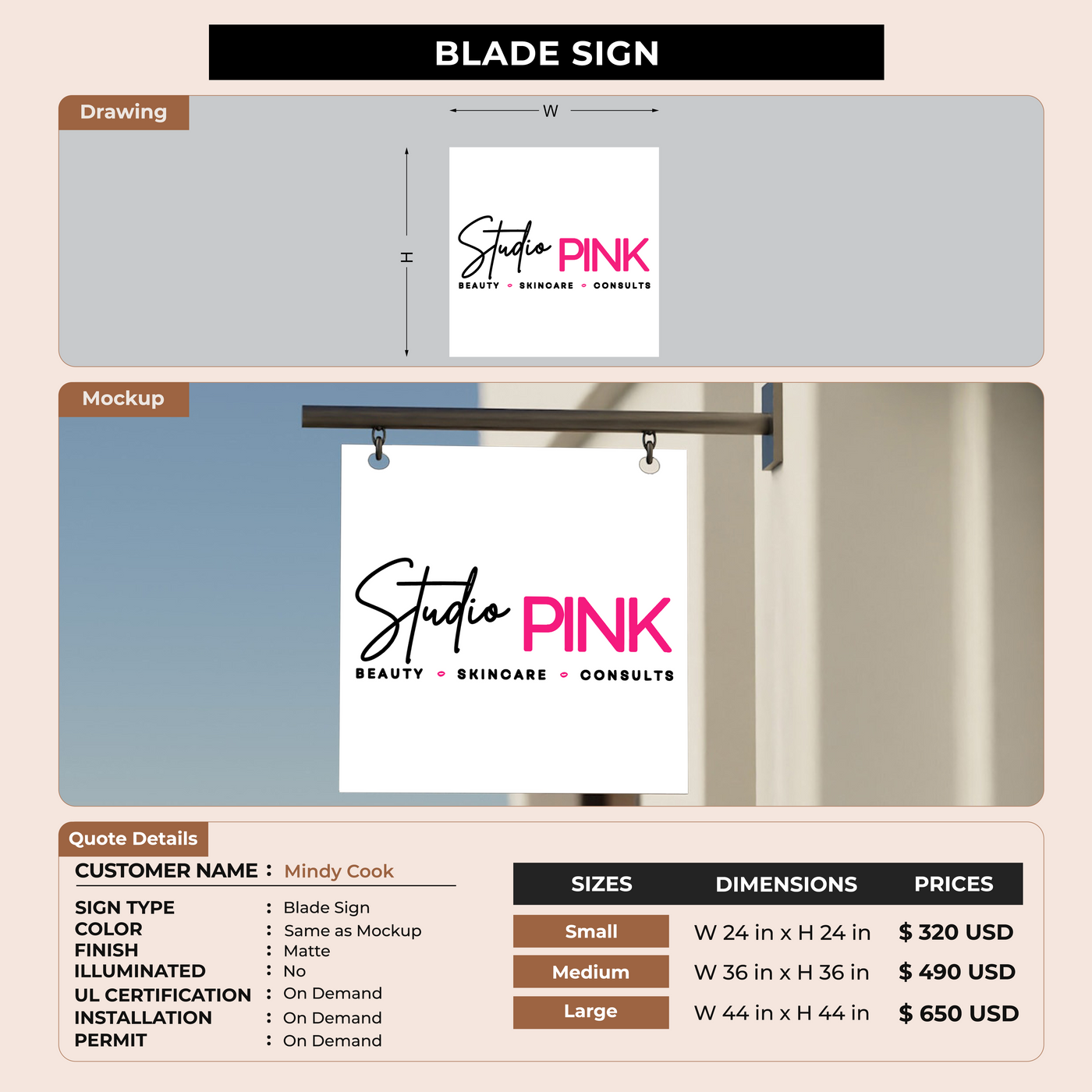 Custom Signs for Mindy Cook