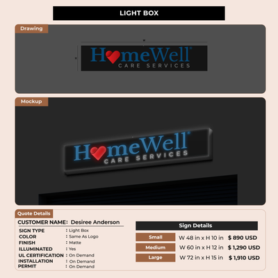 Light Box Sign for Desiree Anderson