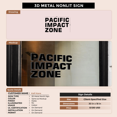 CUSTOM SIGNS FOR Kaili Kane
