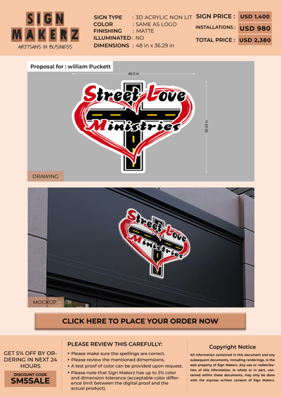 3D Acrylic Sign for william Puckett