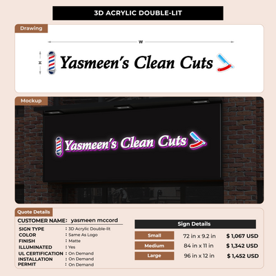 Custom signs for yasmeen mccord