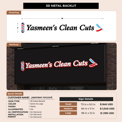 Custom signs for yasmeen mccord